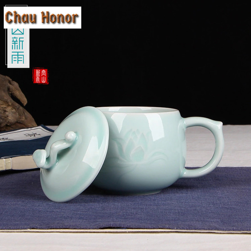 350ml Longquan Celadon Lotus C - مراجعة Celadon Ceramic Cup وسعره