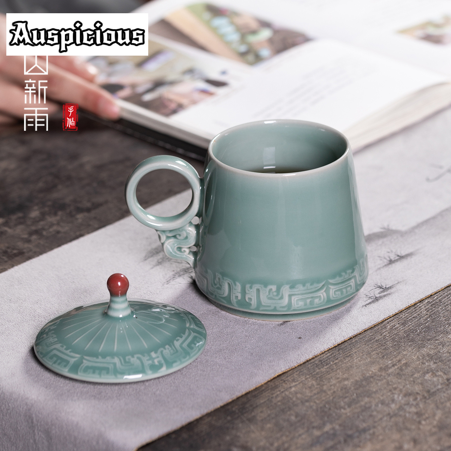 395ml Longquan Celadon Bronze  - مراجعة Celadon Ceramic Cup وسعره