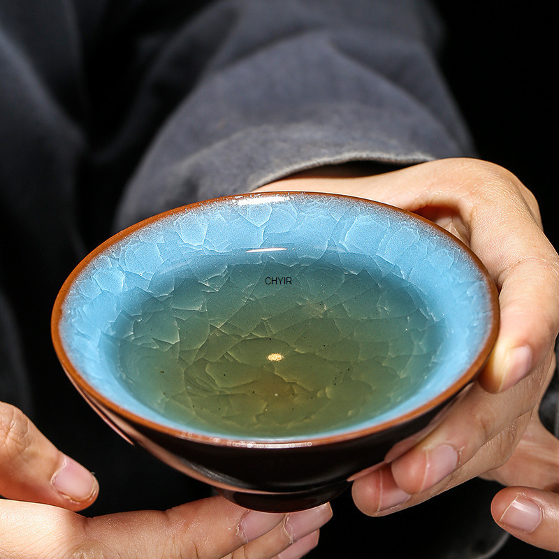 Large Ge Kiln Ice Crack Tea Cu - مراجعة Celadon Ceramic Cup وسعره