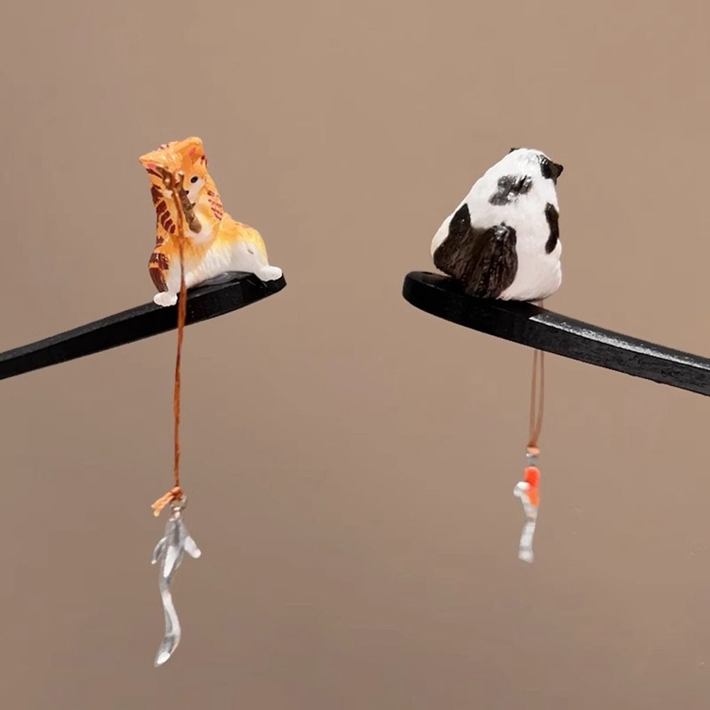 Cute Cat Fishing Wooden Hair S - مراجعة Hanbok Hair Pin وسعره