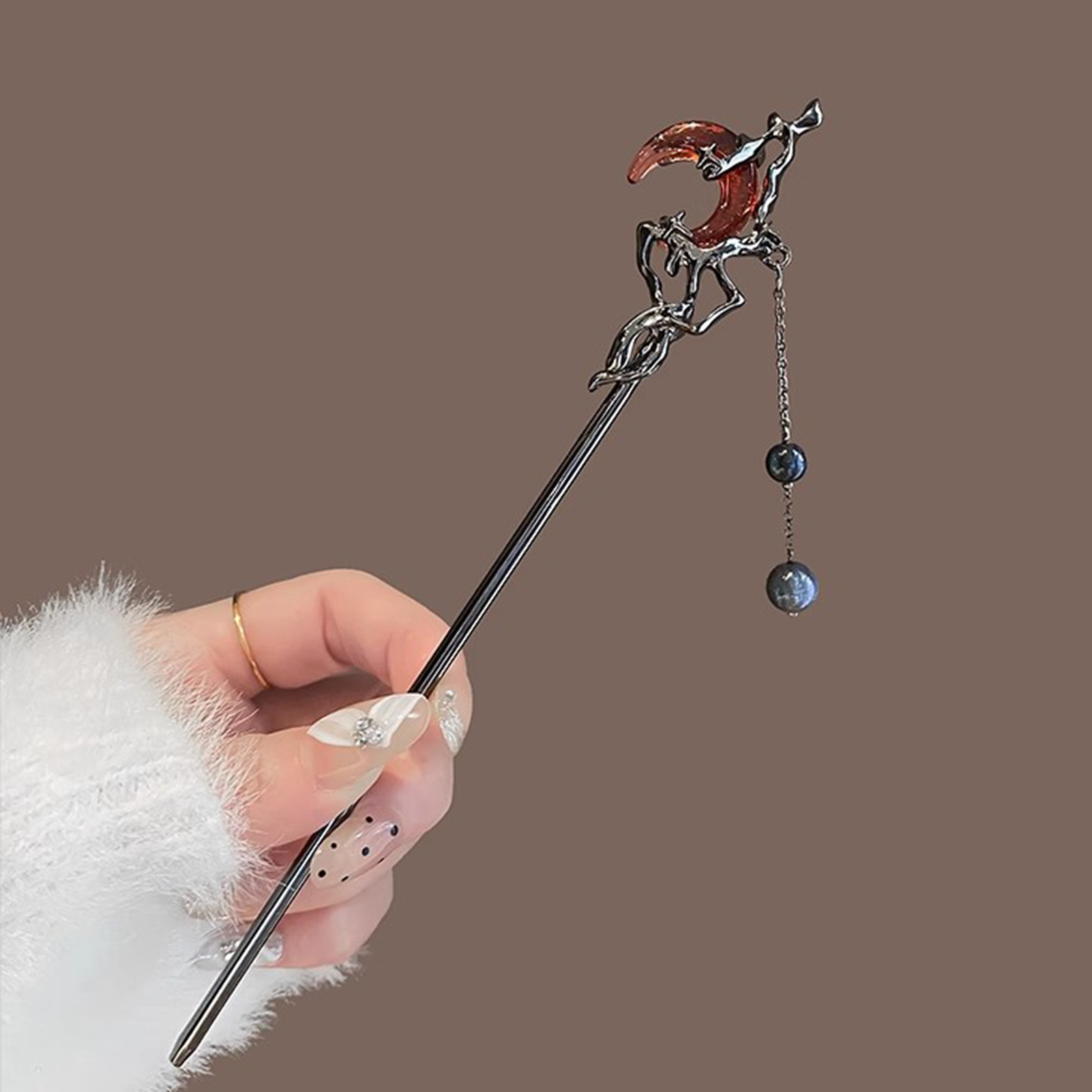 Female Red Moon Shaped Hair St - مراجعة Hanbok Hair Pin وسعره