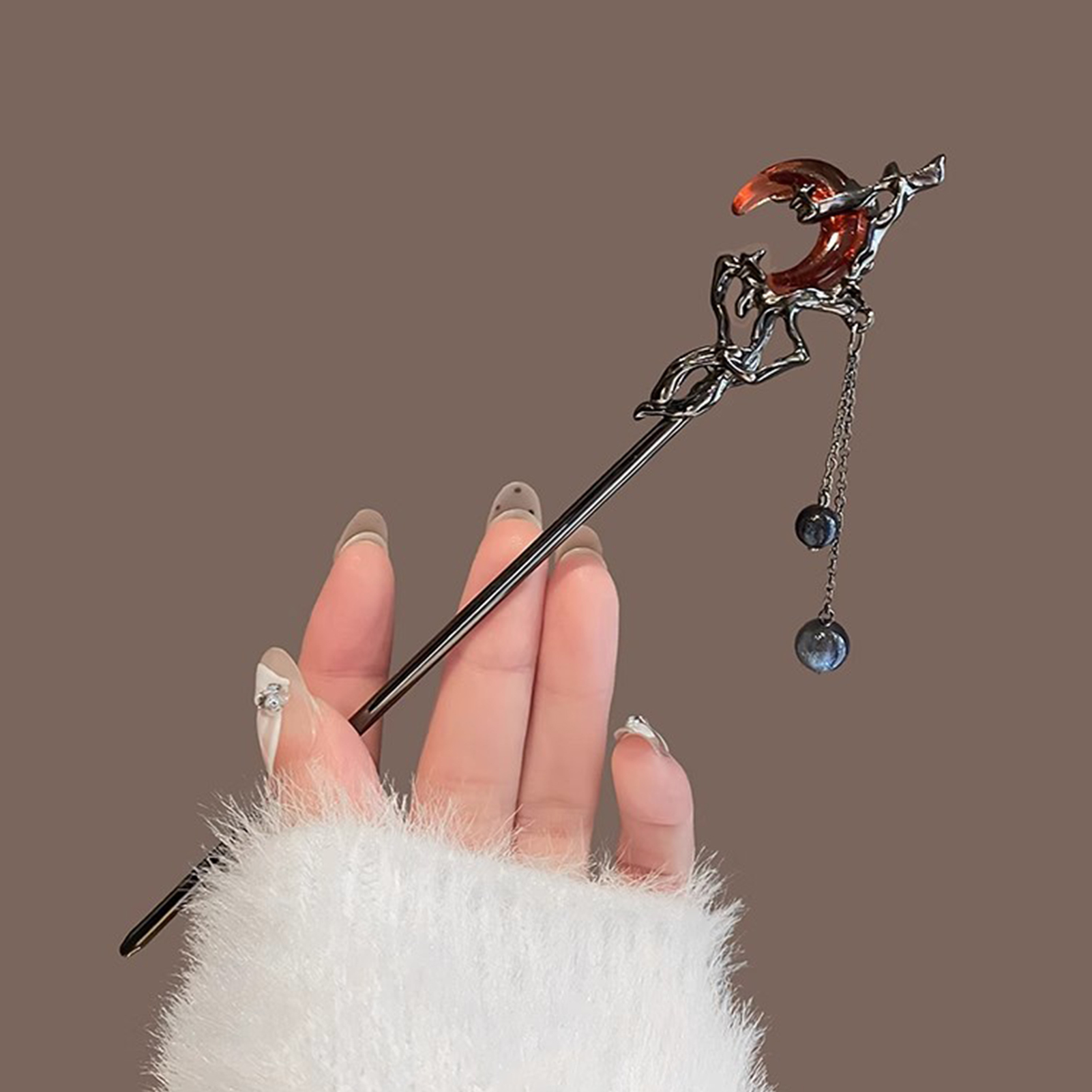Female Red Moon Shaped Hair St - مراجعة Hanbok Hair Pin وسعره