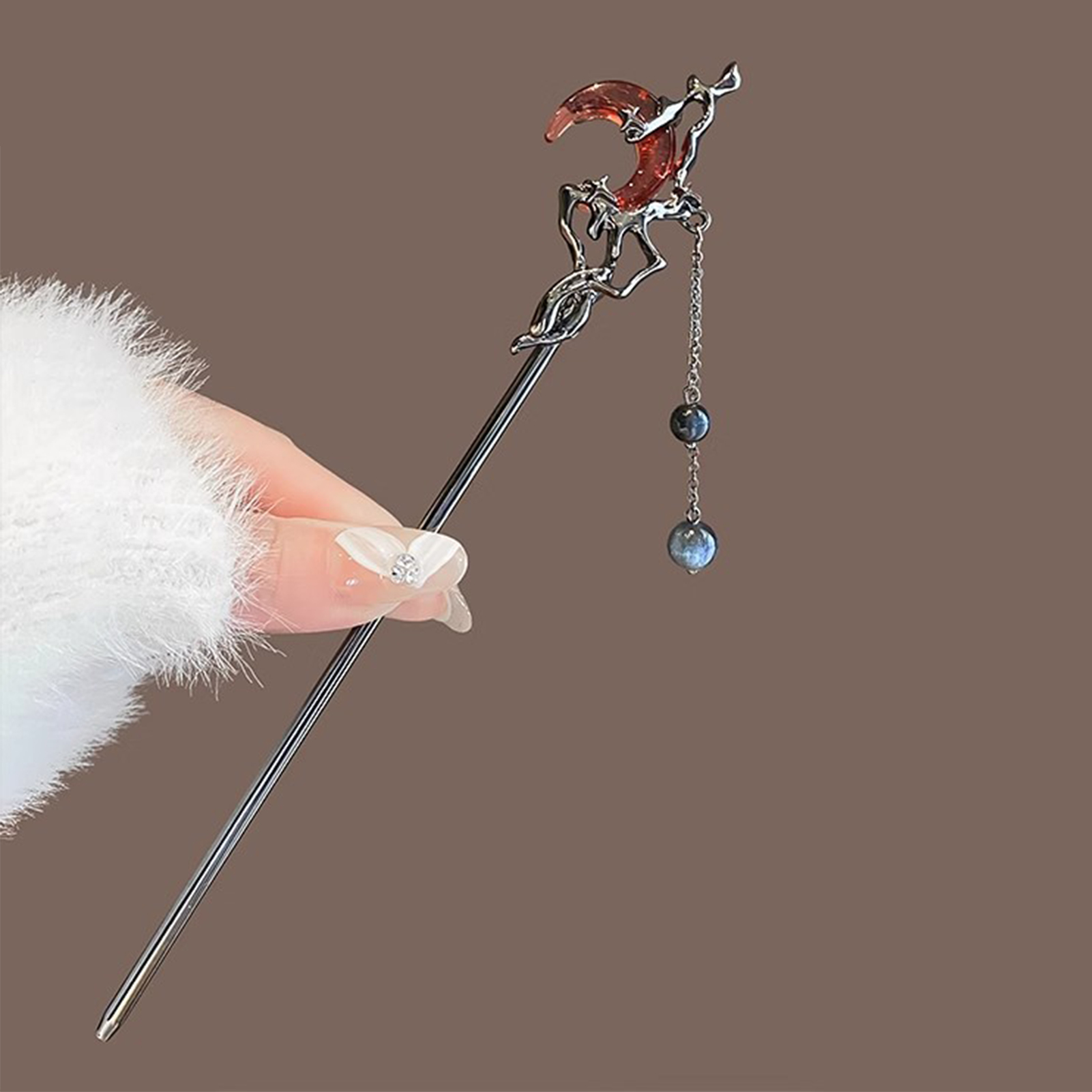 Female Red Moon Shaped Hair St - مراجعة Hanbok Hair Pin وسعره
