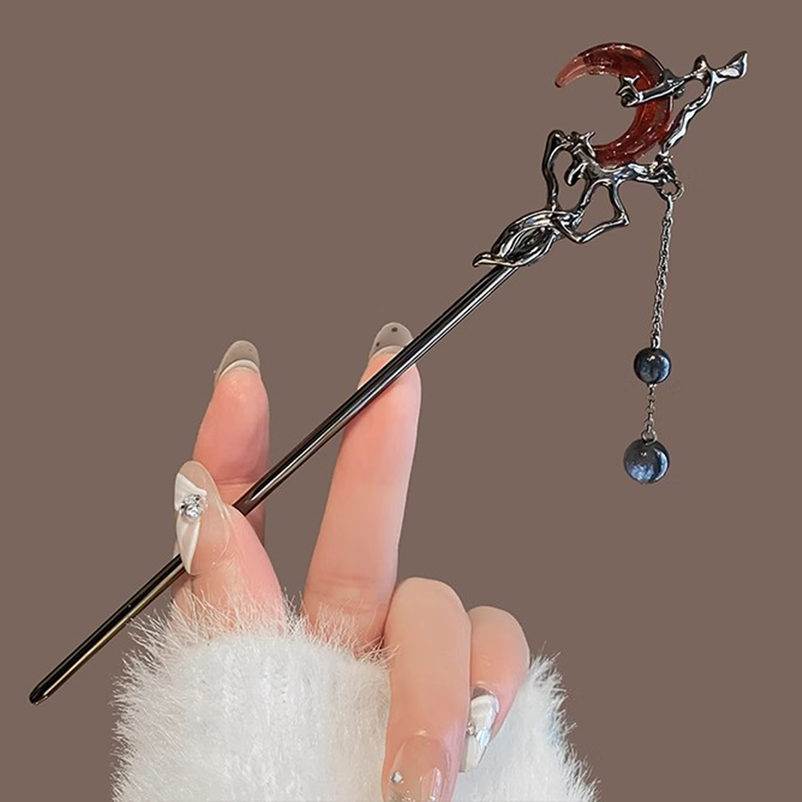 Female Red Moon Shaped Hair St - مراجعة Hanbok Hair Pin وسعره