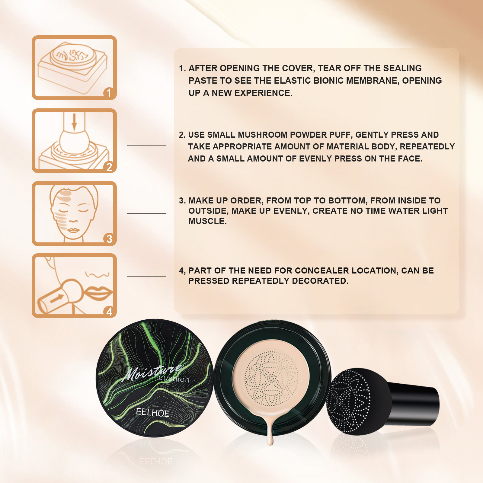 EELHOE Mushroom Head Air Cushi - مراجعة Bb Cushion Korean وسعره
