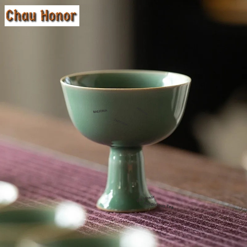 2pc/lot Yue Kiln Celadon High  - مراجعة Celadon Ceramic Cup وسعره