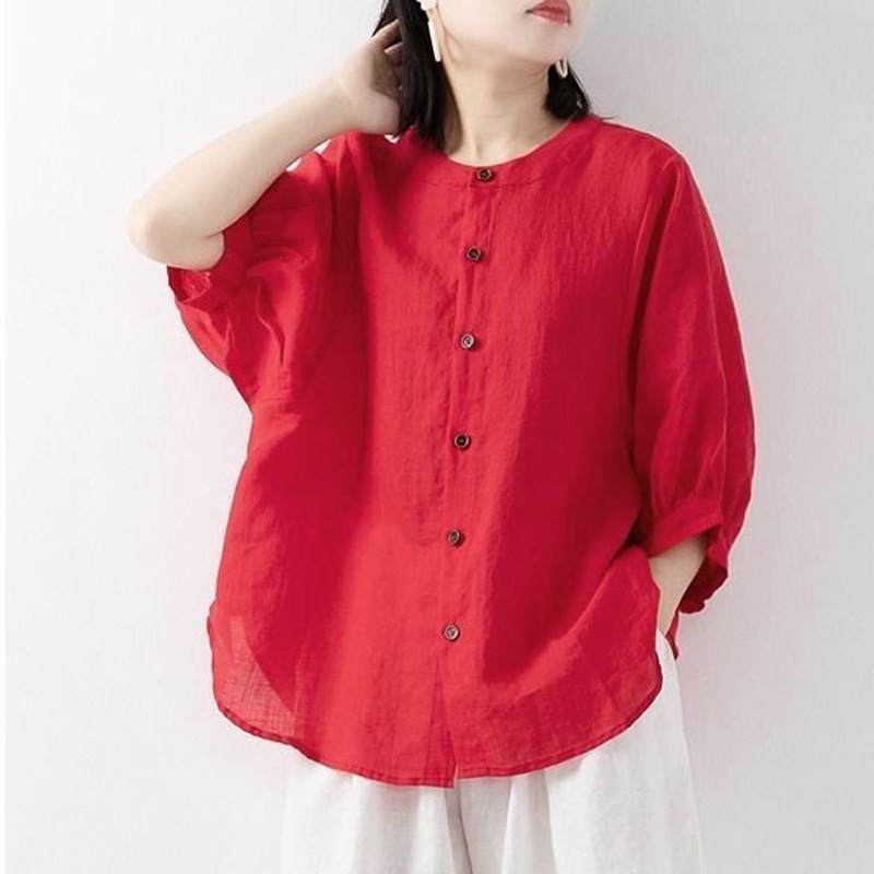 Cotton and linen shirt women's - مراجعة Korean Lifestyle وسعره
