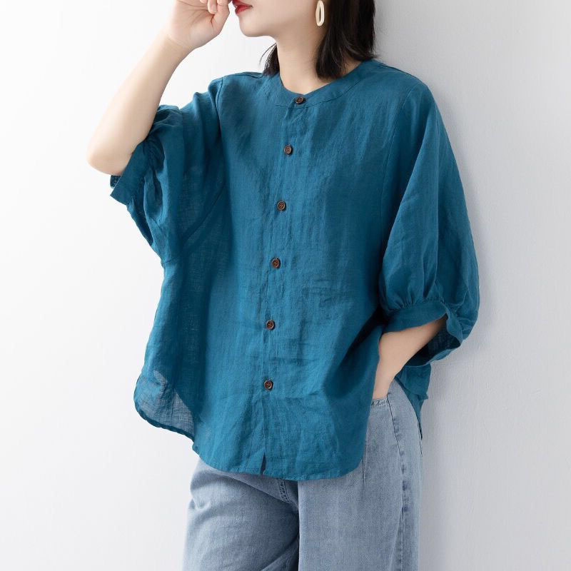 Cotton and linen shirt women's - مراجعة Korean Lifestyle وسعره