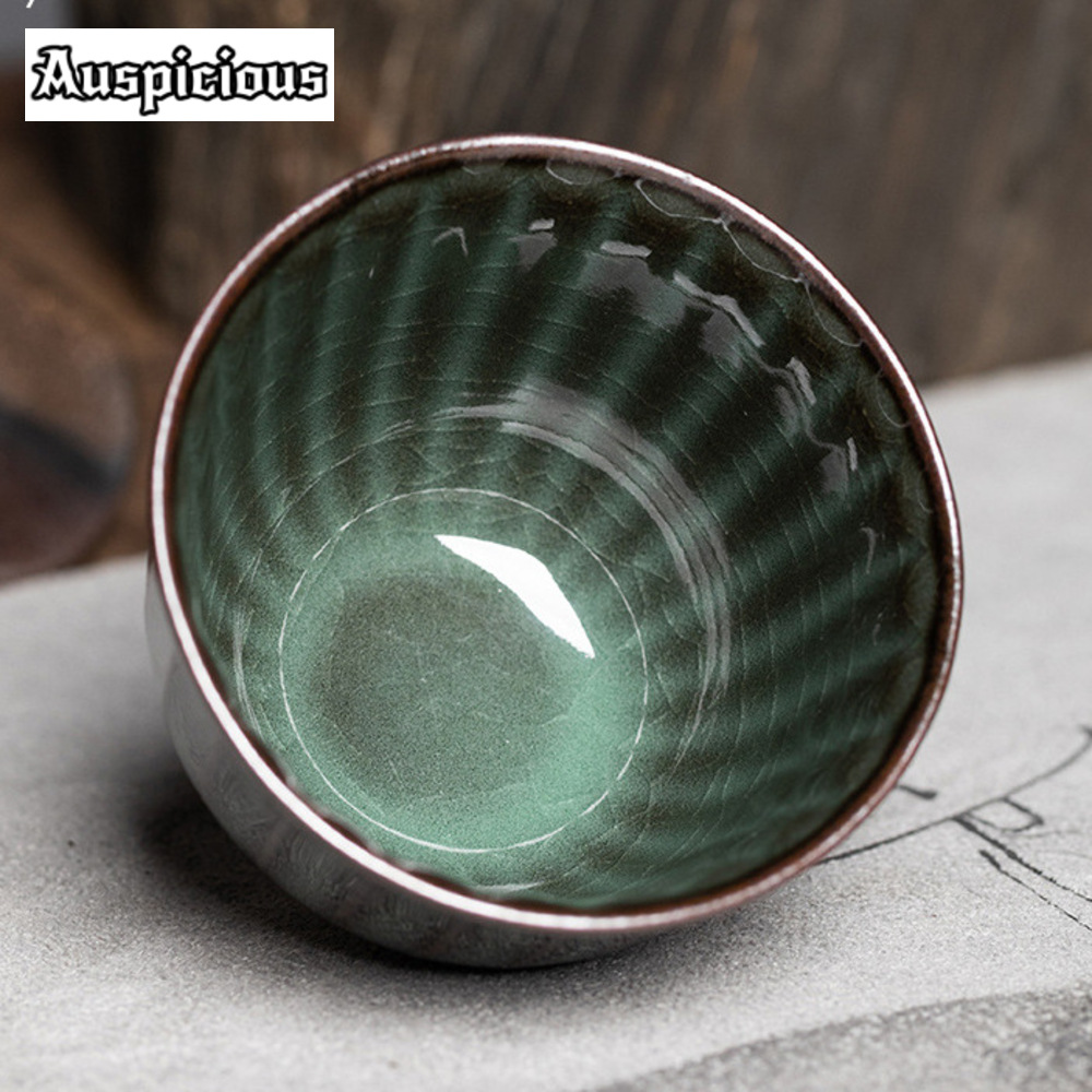 85ml Handmade Ge Kiln Iron Bod - مراجعة Celadon Ceramic Cup وسعره