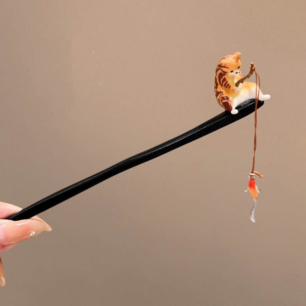 Antique Cat Fishing Wooden Hai - مراجعة Hanbok Hair Pin وسعره