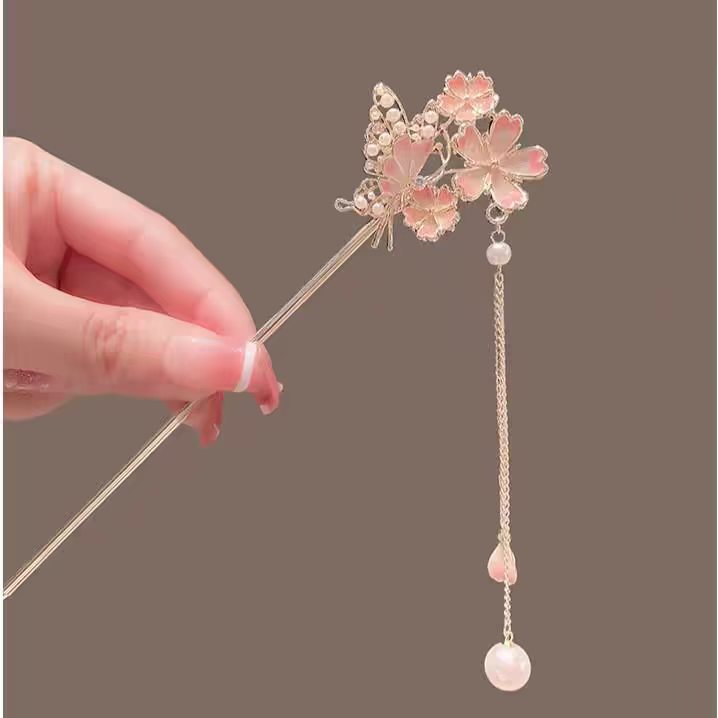 Sakura Hairpin with a High-End - مراجعة Hanbok Hair Pin وسعره