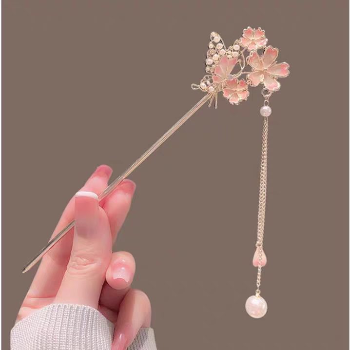 Sakura Hairpin with a High-End - مراجعة Hanbok Hair Pin وسعره