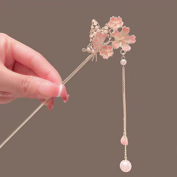 Sakura Hairpin with a High-End - مراجعة Hanbok Hair Pin وسعره