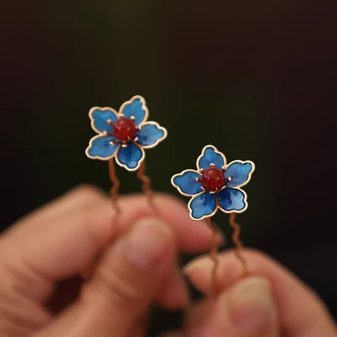 Blue Flower Ancient-Style Hanf - مراجعة Hanbok Hair Pin وسعره