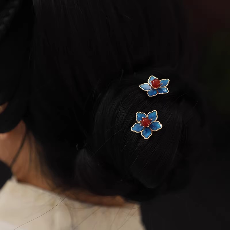 Blue Flower Ancient-Style Hanf - مراجعة Hanbok Hair Pin وسعره
