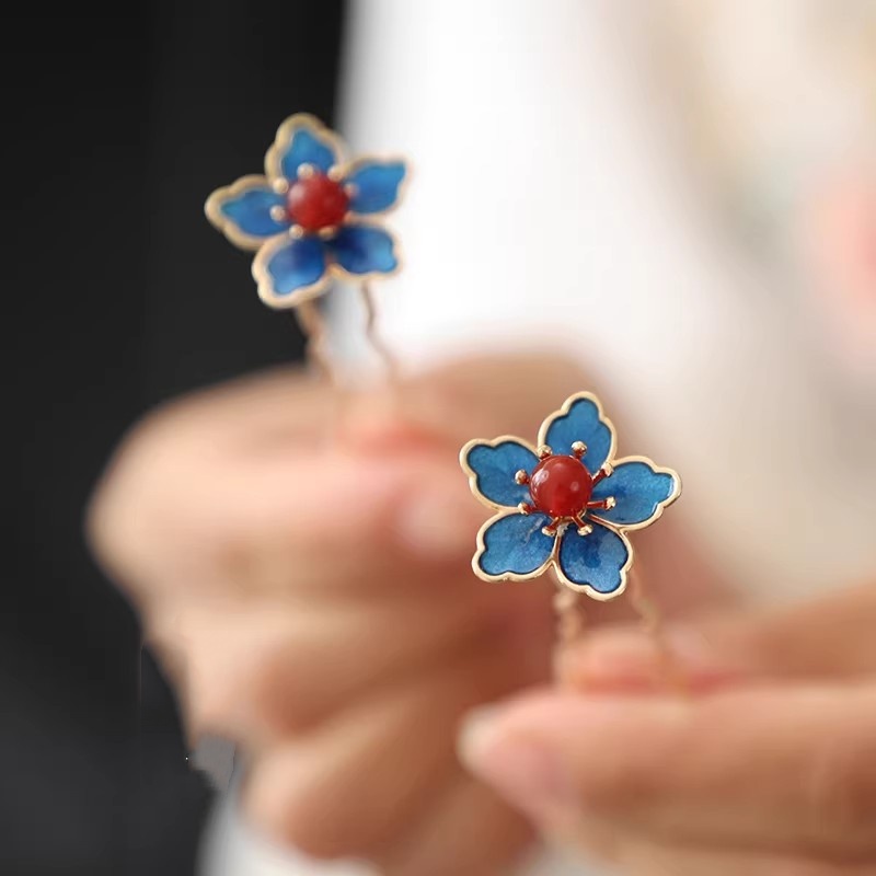 Blue Flower Ancient-Style Hanf - مراجعة Hanbok Hair Pin وسعره