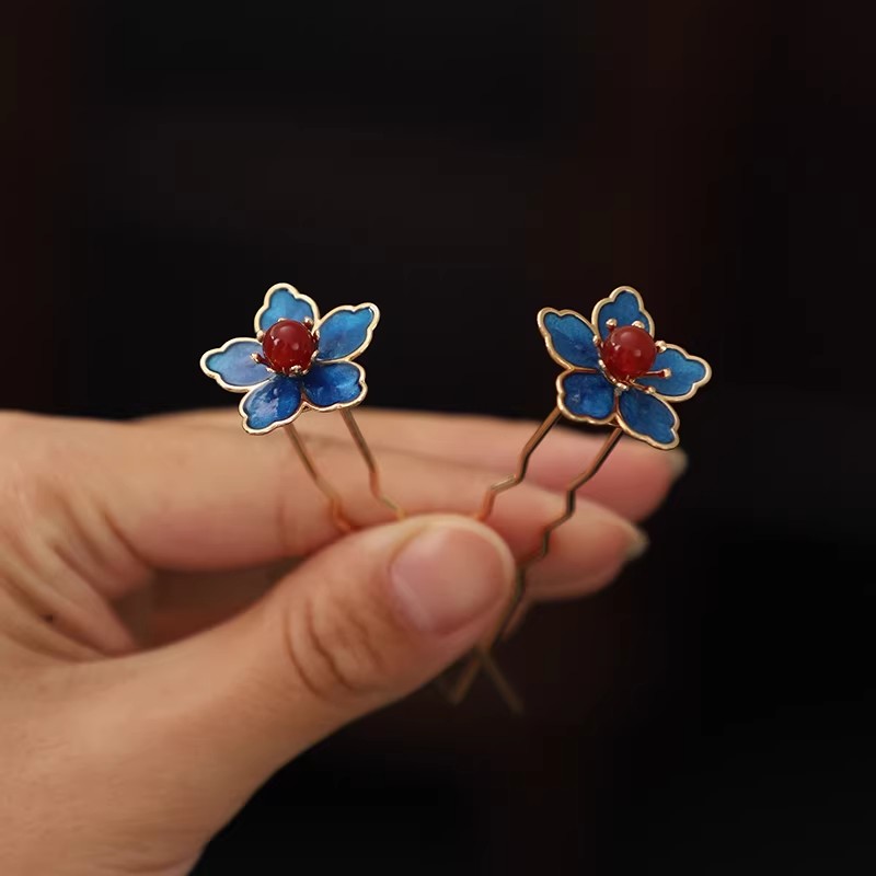 Blue Flower Ancient-Style Hanf - مراجعة Hanbok Hair Pin وسعره