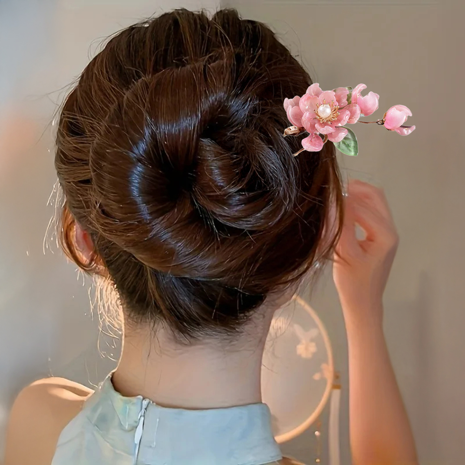 1/2pcs Peach Blossom Hairpin N - مراجعة Hanbok Hair Pin وسعره