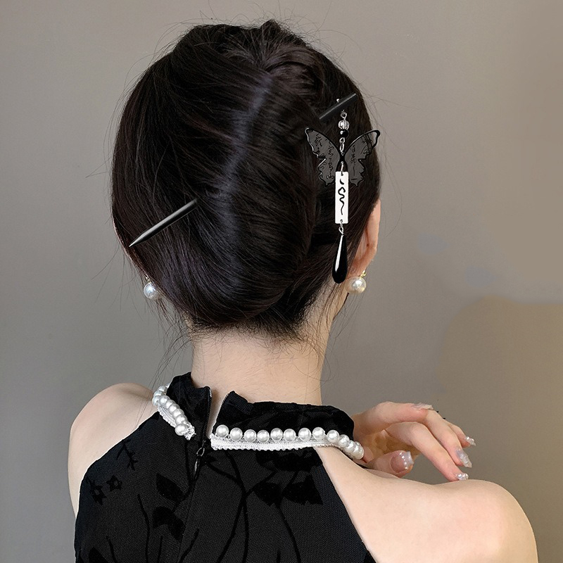 1pc Chinese Ancient Style Ink  - مراجعة Hanbok Hair Pin وسعره