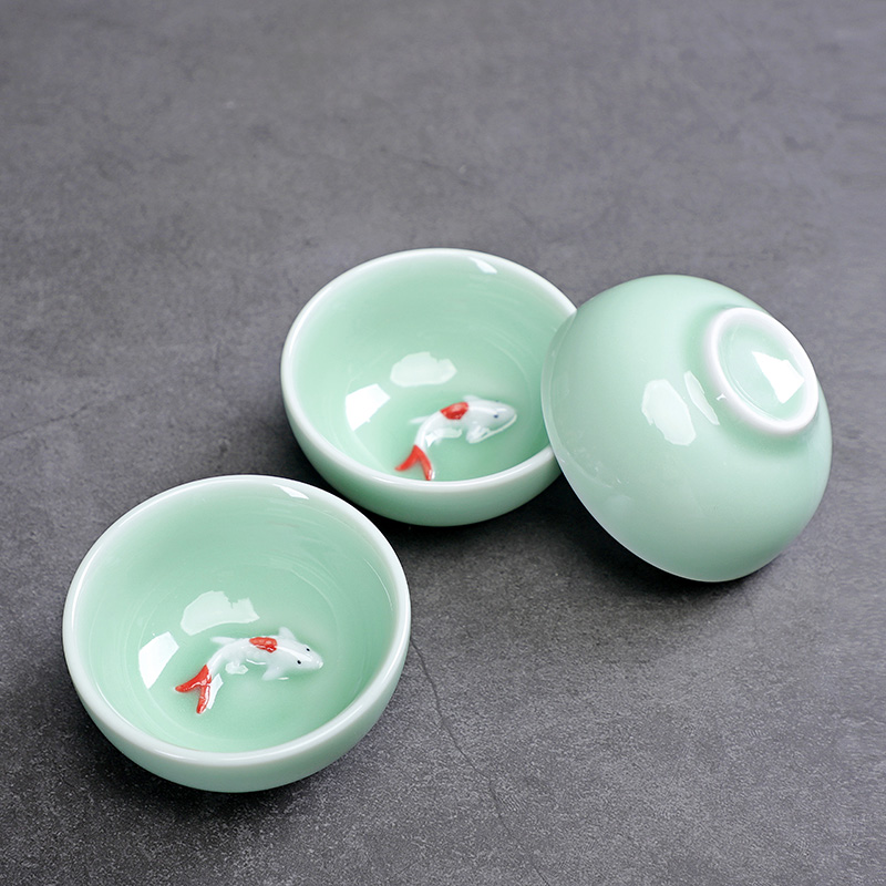 Celadon Fish Cute Teacup, Chin - مراجعة Celadon Ceramic Cup وسعره