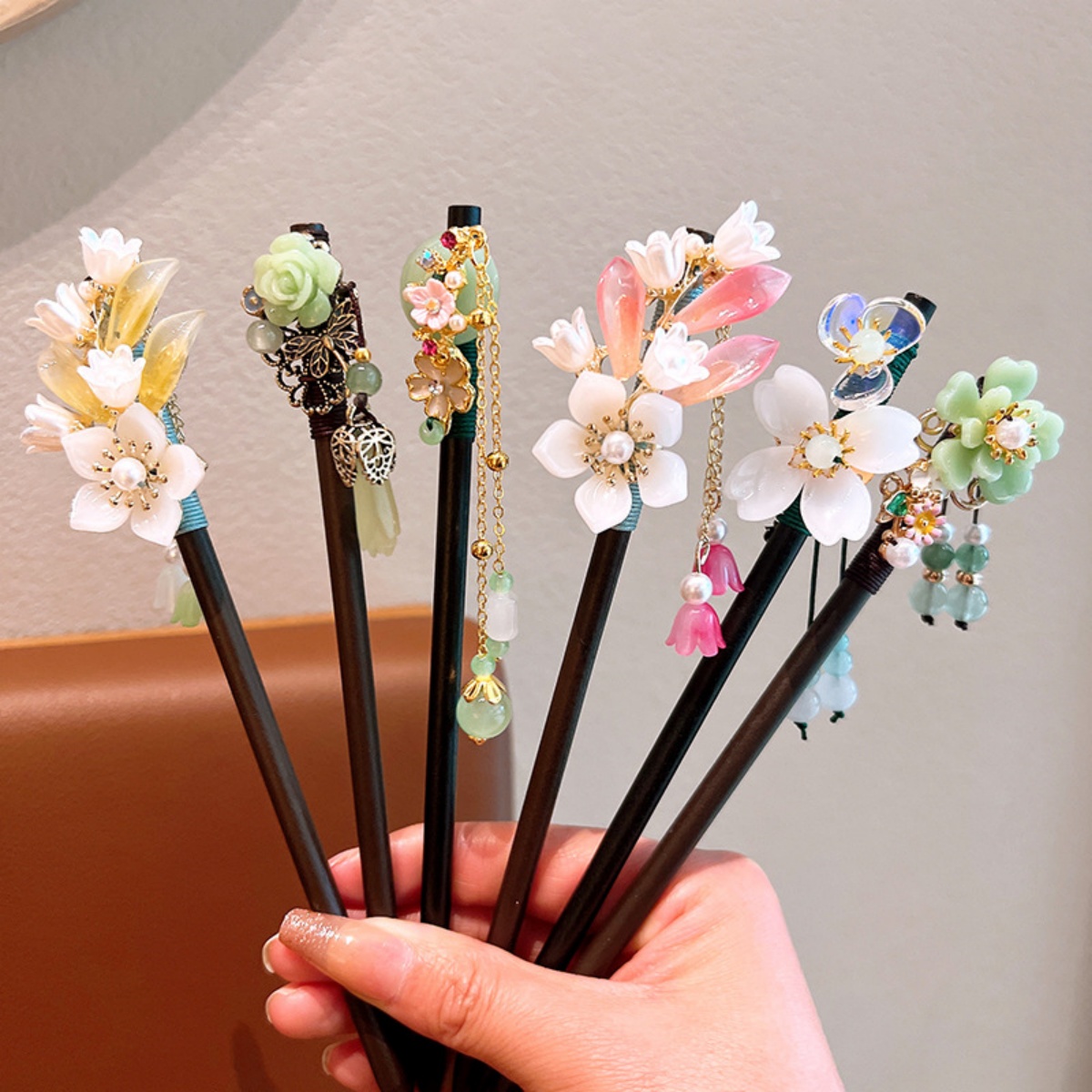 Exquisite Flower Tassel Wooden - مراجعة Hanbok Hair Pin وسعره