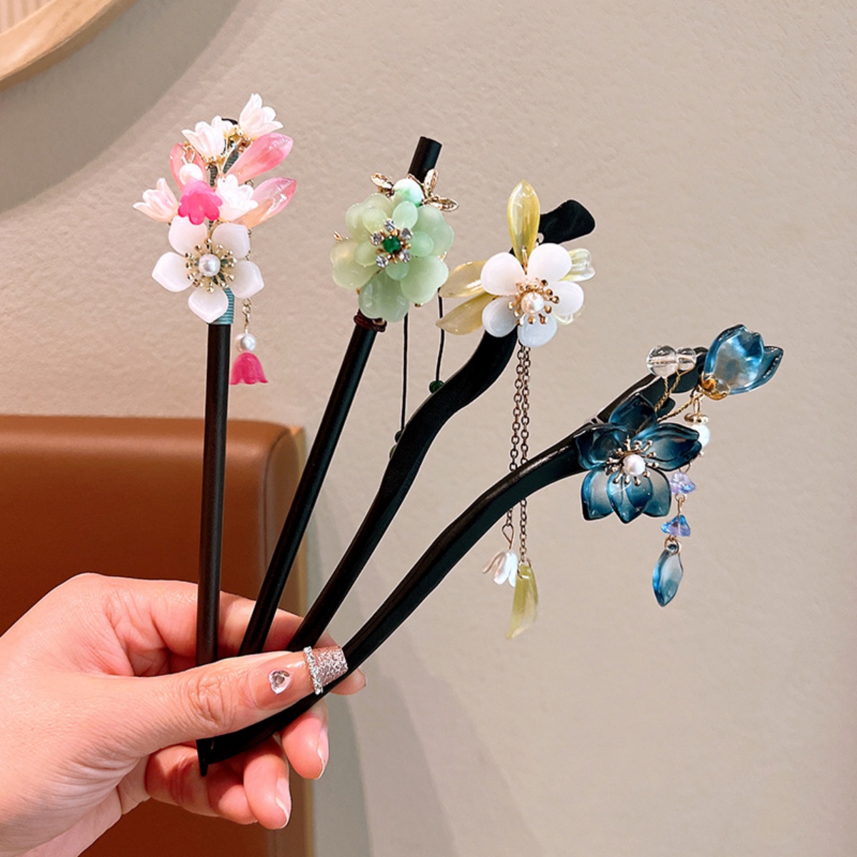 Exquisite Flower Tassel Wooden - مراجعة Hanbok Hair Pin وسعره