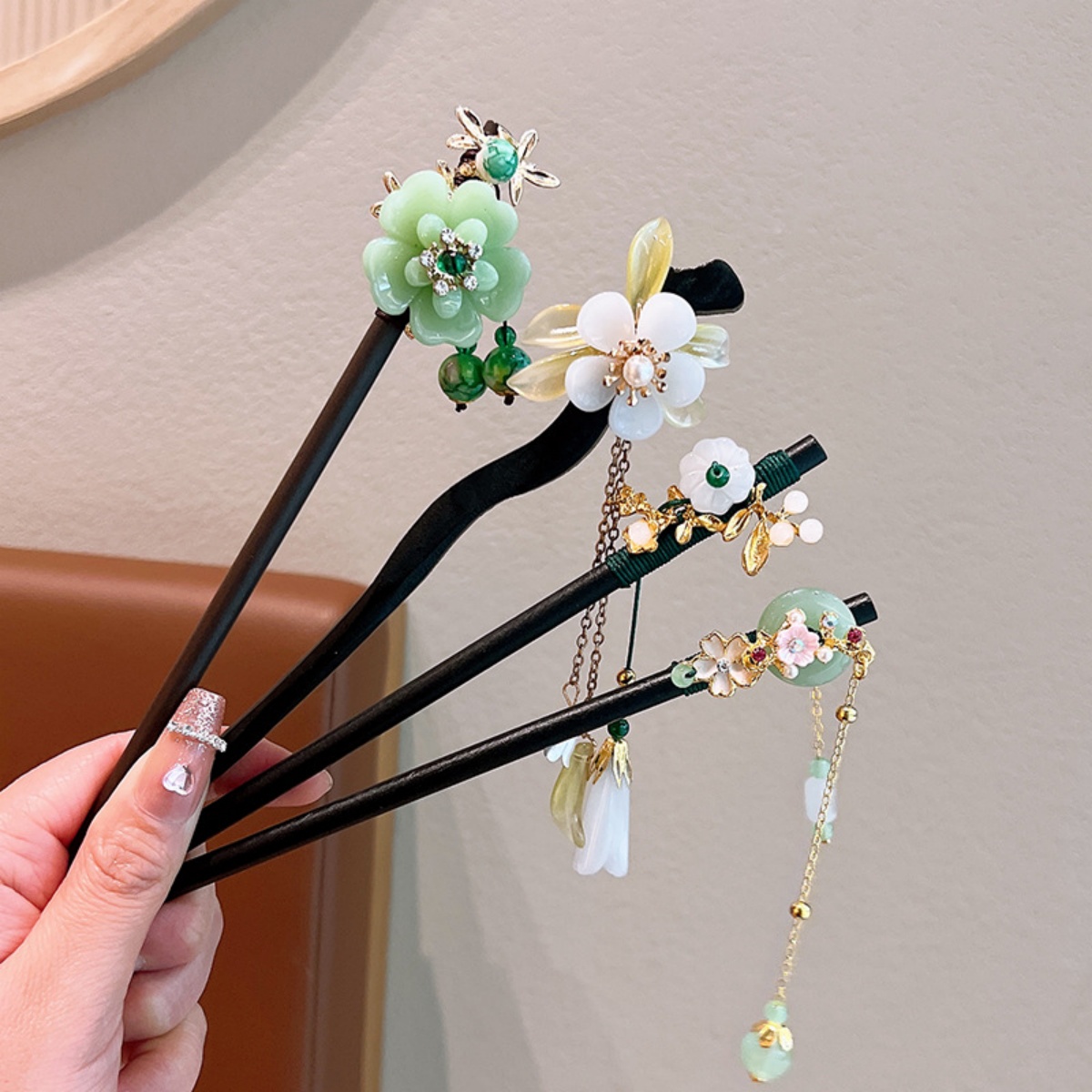 Exquisite Flower Tassel Wooden - مراجعة Hanbok Hair Pin وسعره
