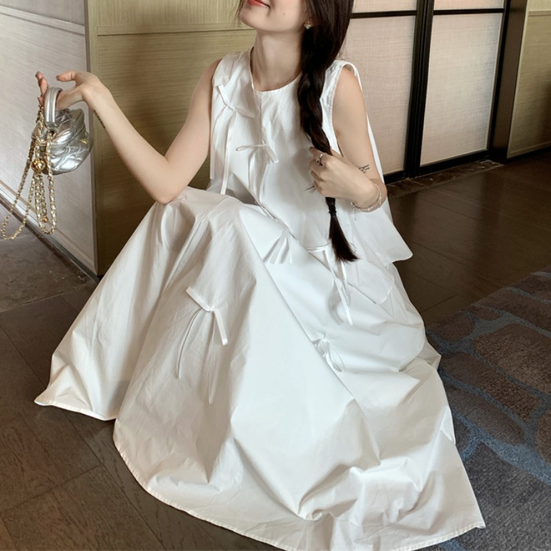 White Dress Sets for Women Bow - مراجعة Korean Lifestyle وسعره